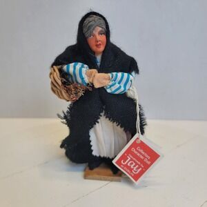 Collector's Character Doll Tagged Flower Seller Handmade Jay Dublin Ireland 5.5"